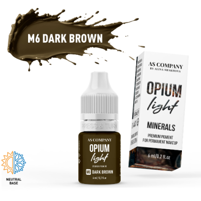 Pigmento para maquiagem permanente AS COMPANY OPIUM light M6 DARK BROWN 6 ml