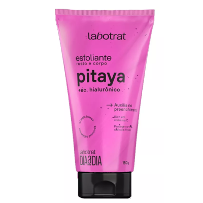 Tubo rosa de esfoliante labotrat pitaya com tampa preta