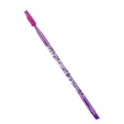 Escova de sobrancelhas rosa e roxa com cabo brilhante
