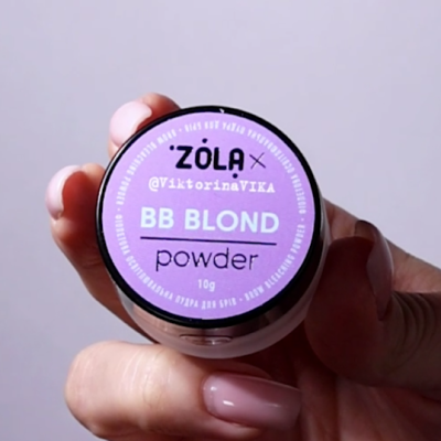 Pó ZOLA BB BLOND powder 10g em embalagem redonda com tampa roxa