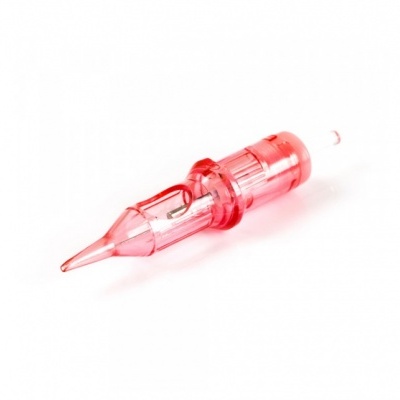Ponta de agulha para máquina de tatuagem em plástico vermelho translúcido com mola interna