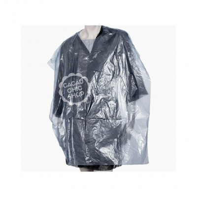 Capa protetora plástica transparente e preta com texto CACAO CHIC SHOP