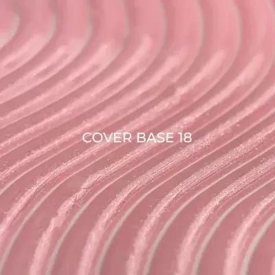 Detalhe de textura ondulada rosa com o texto 'COVER BASE 18'