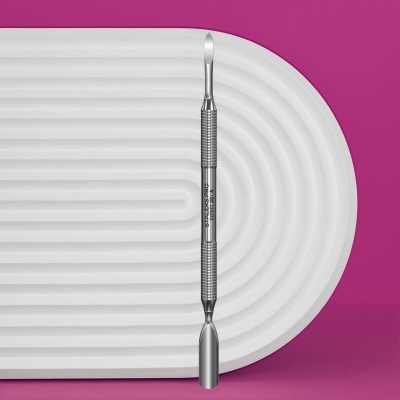 Espátula dupla em metal prateado com gravação STALEKS PRO EXPERT 3016