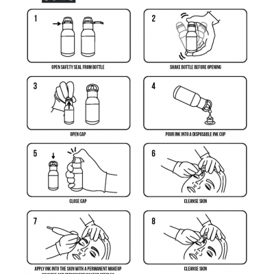 Instruções de uso do produto PERMA BLEND LUXE em oito passos ilustrados