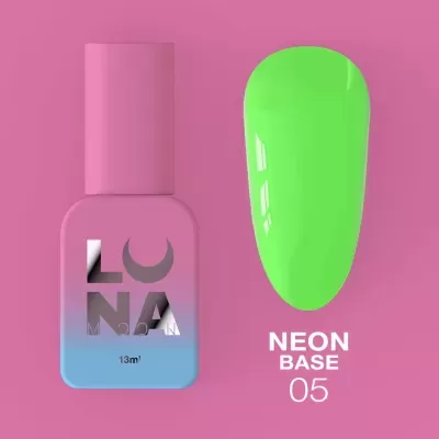 Frasco de verniz LUNA 13ml com amostra de cor neon verde 05