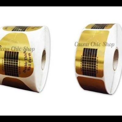 Moldes para unhas dourados e pretos da Cacau Chic Shop em rolos