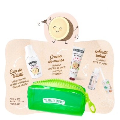 Conjunto de produtos cosméticos THE FRUIT COMPANY com nécessaire verde