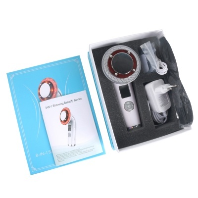 Dispositivo de beleza 8 em 1 com acessórios e embalagem azul