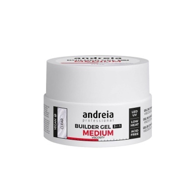 Recipiente branco de gel construtor para unhas andreia professional