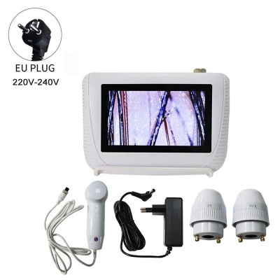 Kit de inspeção com monitor digital e acessórios em fundo branco
