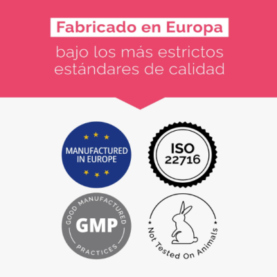 Selos de certificação em fundo vermelho