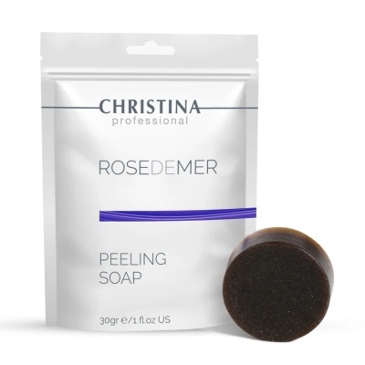 Sabonete peeling Christina professional ROSEDEMER com sabonete castanho redondo
