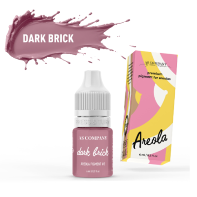 Pigmento para aréolas AS COMPANY Dark Brick com embalagem colorida