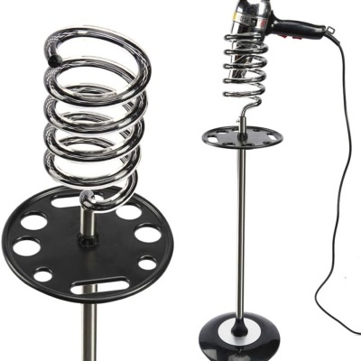 Suporte metálico para secador de cabelo com base preta