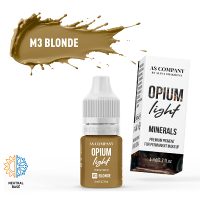 Frasco e embalagem do produto de maquilhagem permanente OPIUM light M3 BLONDE