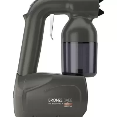 Pulverizador manual para bronzeamento profissional em plástico cinza escuro com reservatório preto