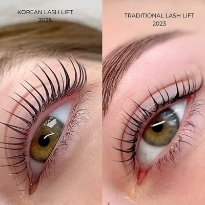 Korean Lash Lift técnica coreana com cisteamina e fórmulas híbridas, marcas Early Shop e Pink Flash
