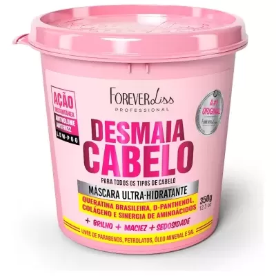 Frasco rosa claro da máscara ultra-hidratante para cabelo Desmaia Cabelo da FOREVER Liss
