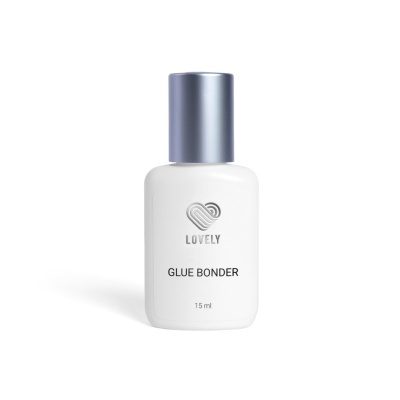 Frasco branco de Lovely Glue Bonder com tampa prateada