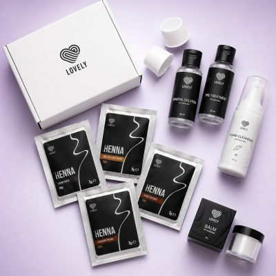 Kit Lovely Brow Henna Essential PRO para coloração profissional de sobrancelhas