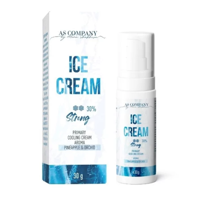Creme arrefecimento 'ICE CREAM' da AS Company, embalagem branca com detalhes azuis