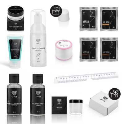 Kit Lovely Brow Henna Essential PRO para coloração profissional de sobrancelhas