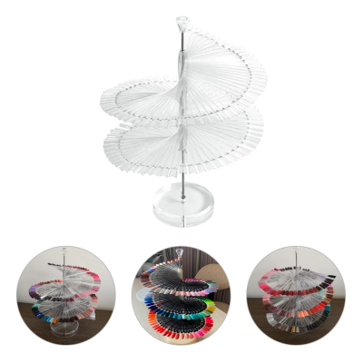 Expositor espiral transparente para amostras de vernizes de unhas com várias cores