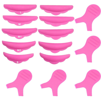 Conjunto de suportes de silicone rosa de vários tamanhos e formatos