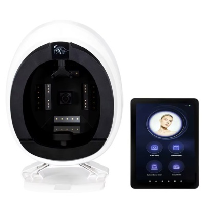Dispositivo para análise facial com tablet preto ao lado