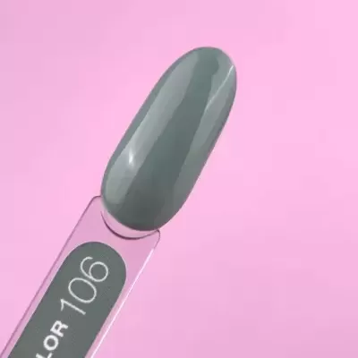 Amostra de cor de verniz para unhas cinza esverdeado color 106