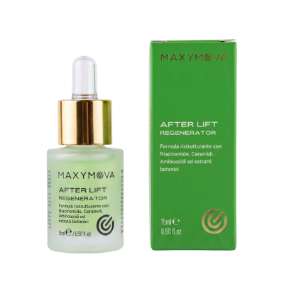 Maxymova After Lift Regenerator 15 ml, frasco airless e embalagem