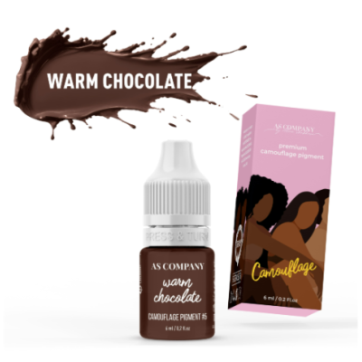 Frasco e embalagem de pigmento de camuflagem AS COMPANY Warm Chocolate