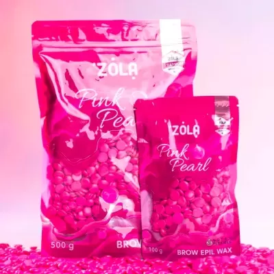 Embalagens cor-de-rosa de cera para depilação ZOLA Pink Pearl com esferas cor-de-rosa