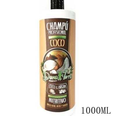 Champô profissional de coco e argan 1000ml com tampa preta