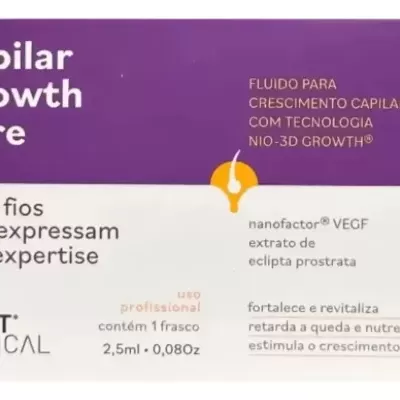 Embalagem de fluido para crescimento capilar HAUT MEDICAL com texto em português
