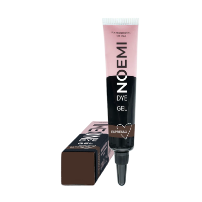 Tubo e caixa de tinta em gel para cabelo NOEMI cor Espresso