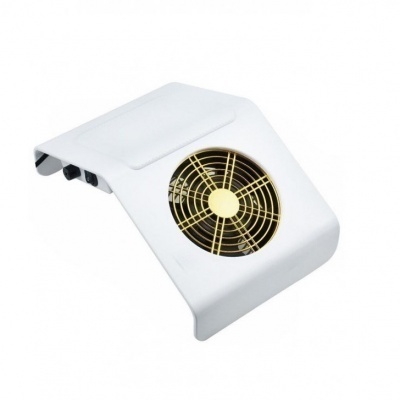 Aspirador para unhas branco com ventoinha e botões pretos