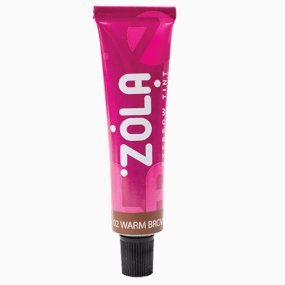 Tubo rosa de tinta para sobrancelhas ZOLA 02 Warm Brown