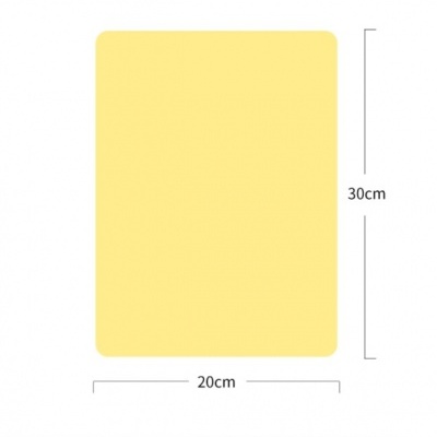 Placa retangular amarela com cantos arredondados e dimensões 30x20 cm