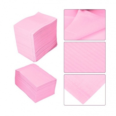 Pacote de lenços de papel rosa com detalhes da textura