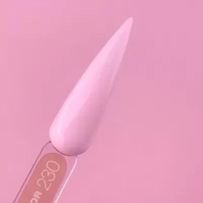 Ponta de amostra de verniz ou gel rosa claro com etiqueta color 230