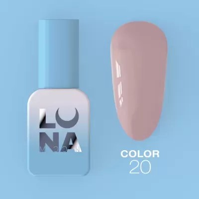 Verniz de unhas azul claro com amostra de cor rosa nude