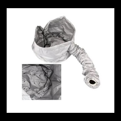 Saco branco com tubagem flexível e interior perfurado