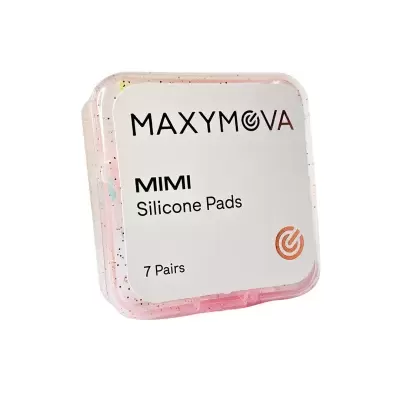 Caixa de silicone pads MAXYMOVA rosa translúcido com texto