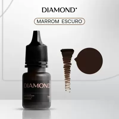 Frasco de pigmento para sobrancelhas marrom escuro DIAMOND