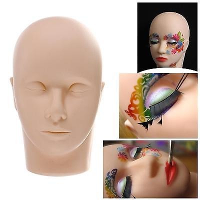 Manequim de cabeça para treino de maquilhagem com maquilhagem e pestanas postiças