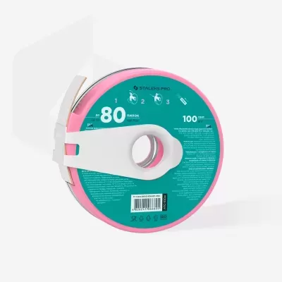 Dispositivo Staleks Pro para lixa de unhas com estojo rosa e fitas abrasivas