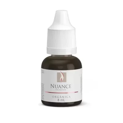 Frasco marrom de pigmento Nuance com tampa branca