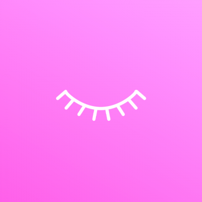 Ícone branco de cílio num fundo cor-de-rosa